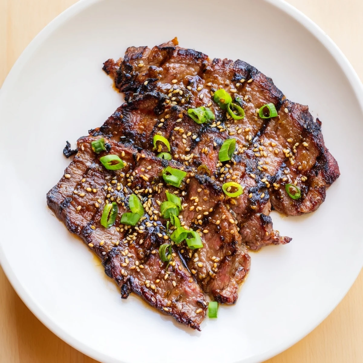 Tender Beef Yakiniku grilled to perfection with glossy marinade over steamed white rice