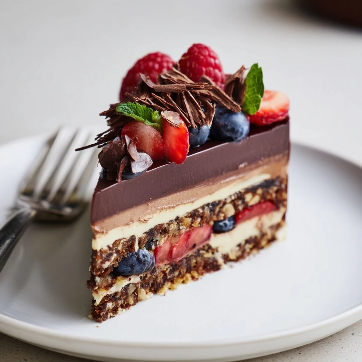 Sliced The Ultimate Dessert Recipe revealing creamy mascarpone layer and crumbly base