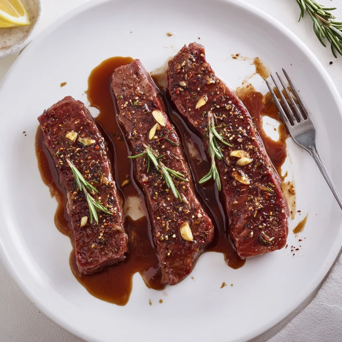 Whisked with lemon and soy, this Steak Marinade shines with garlic