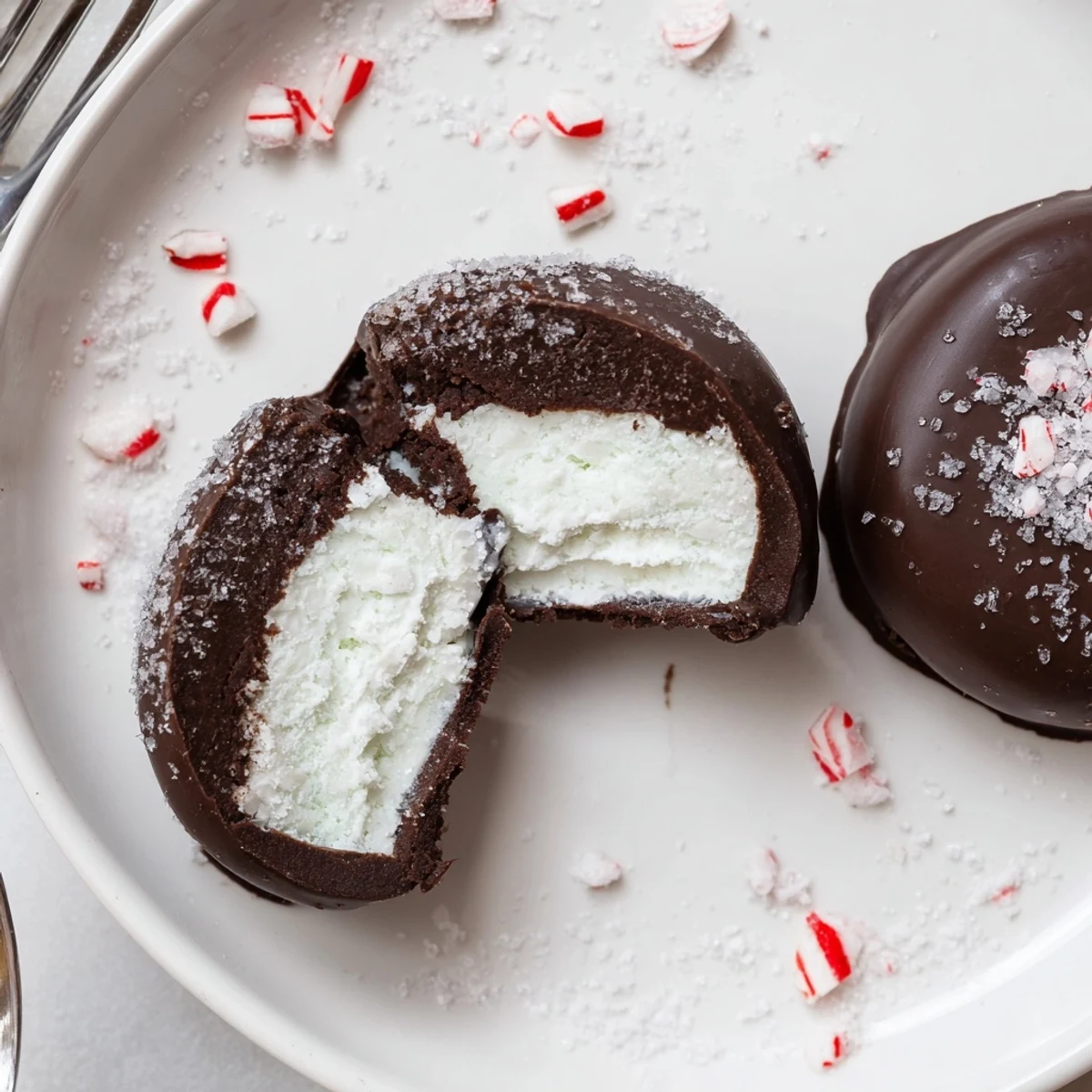 Stacked Peppermint Patties ready for gifting, crisp dark chocolate, refreshing peppermint aroma