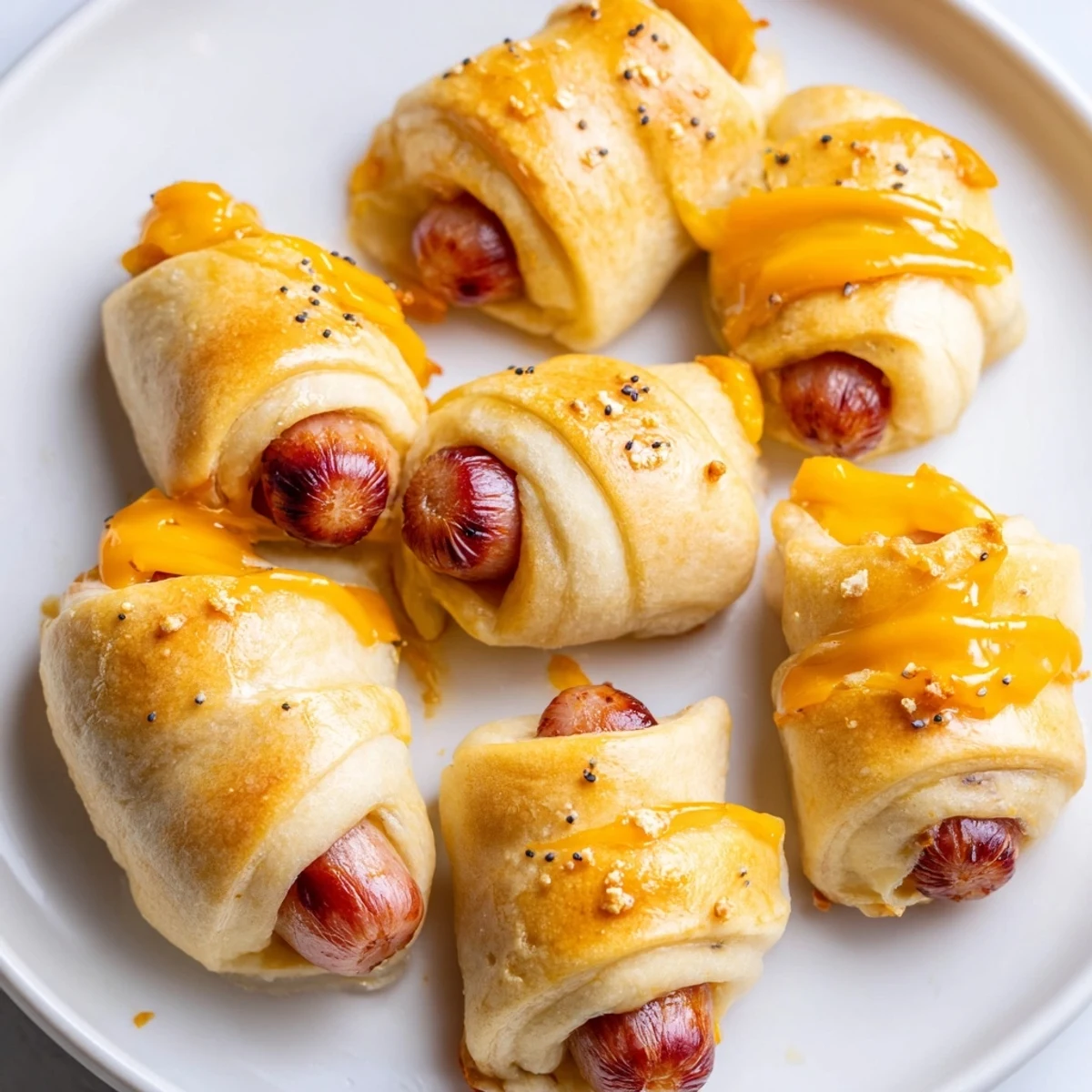 Warm Sausage Crescent Rolls served with tangy mustard, ready for game day