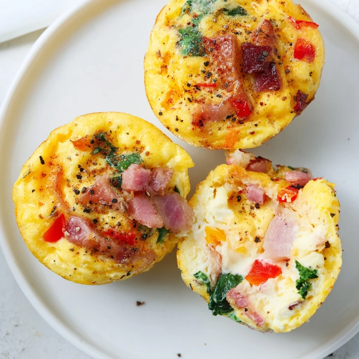 Meal prepped High Protein Egg Bites stacked in container, ready for grab and go