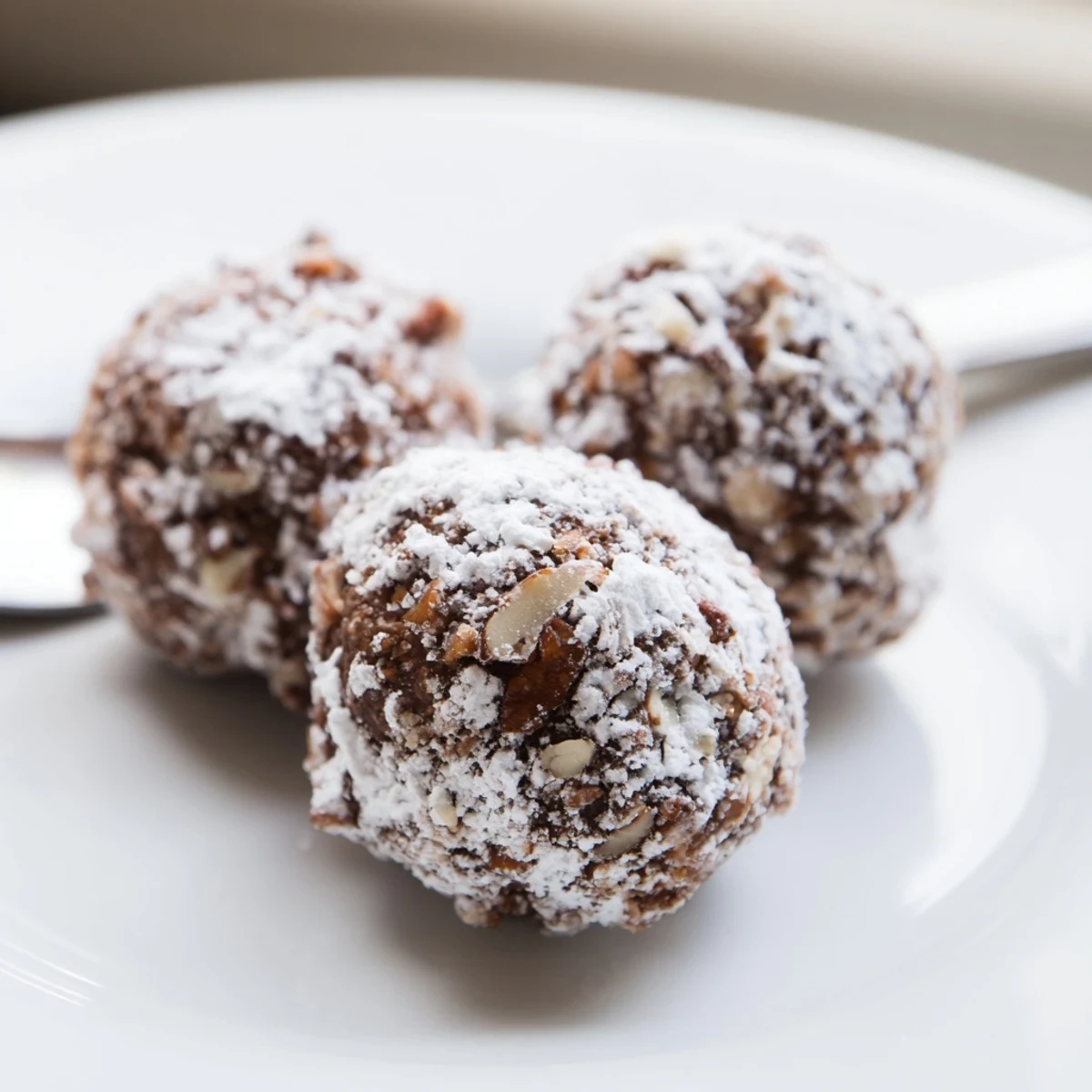 Decadent Chocolate Bourbon Balls Recipe presented on parchment, glistening powdered sugar.
