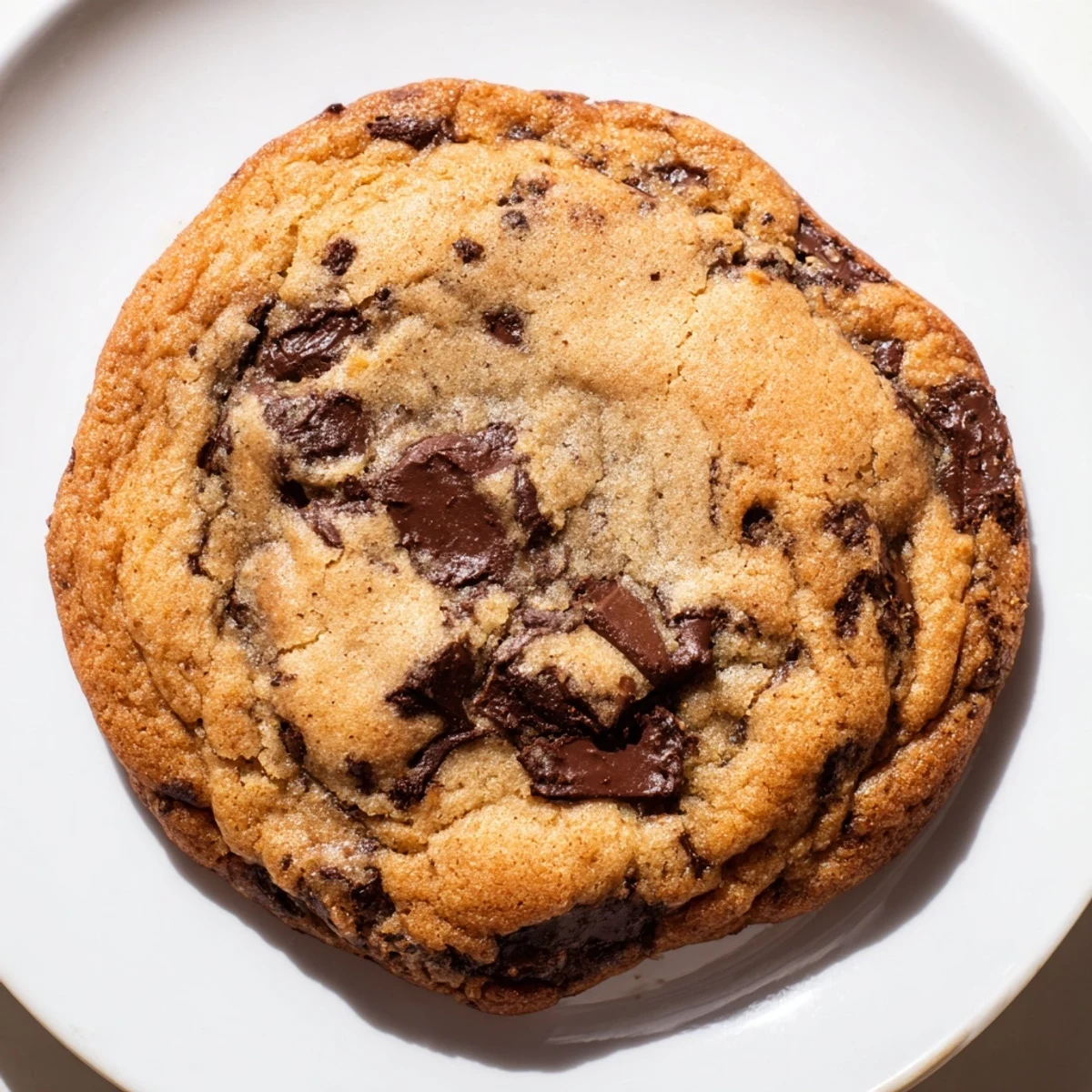 Close-up of chewy chocolate chip cookies showing gooey centers and crisp golden edges