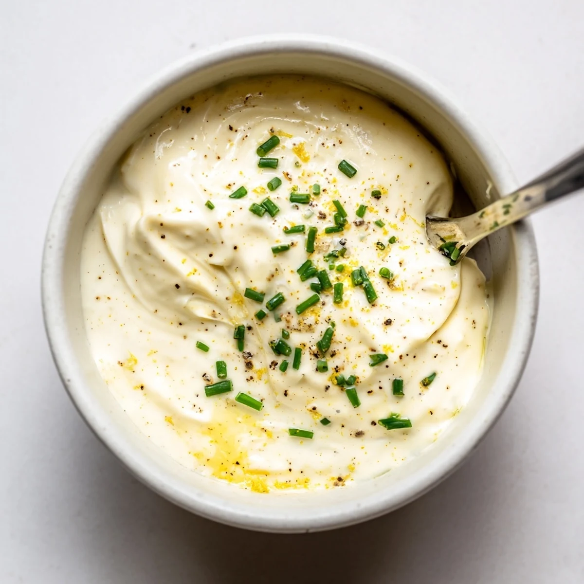 Whisked Creamy Tangy Sauce in glass jar, smooth, zesty bite for sandwiches