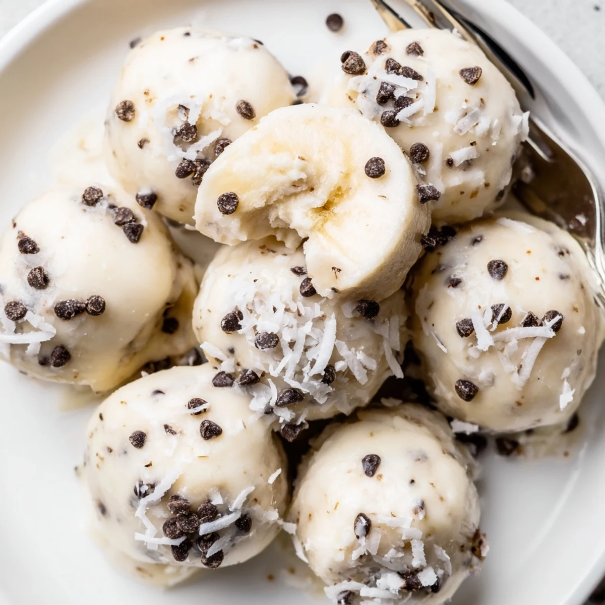 Frozen Banana Yogurt Bites briefly thawed for creamy, melt-in-your-mouth banana centers