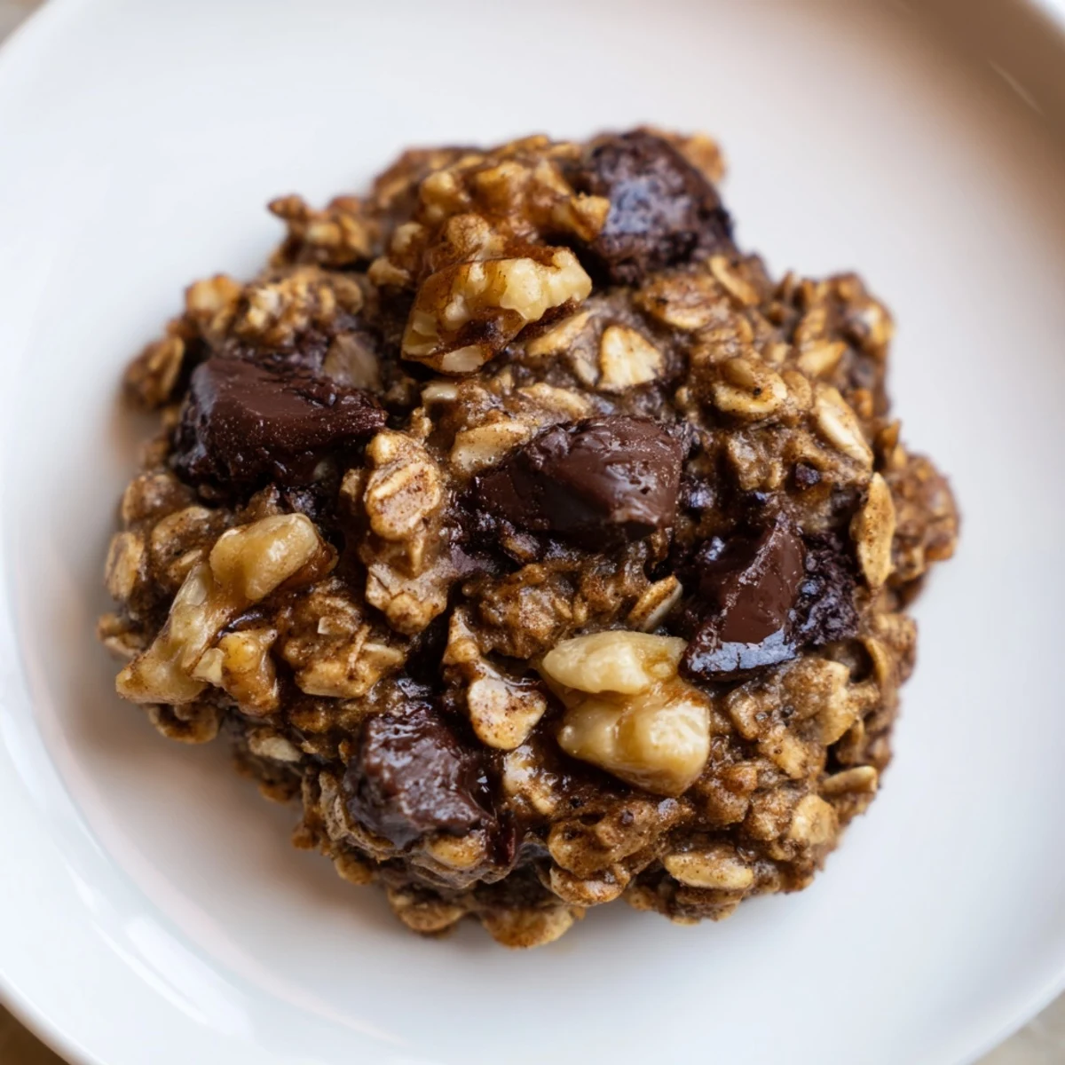 Warm Banana Oat Cookies on parchment, golden edges, soft chewy centers