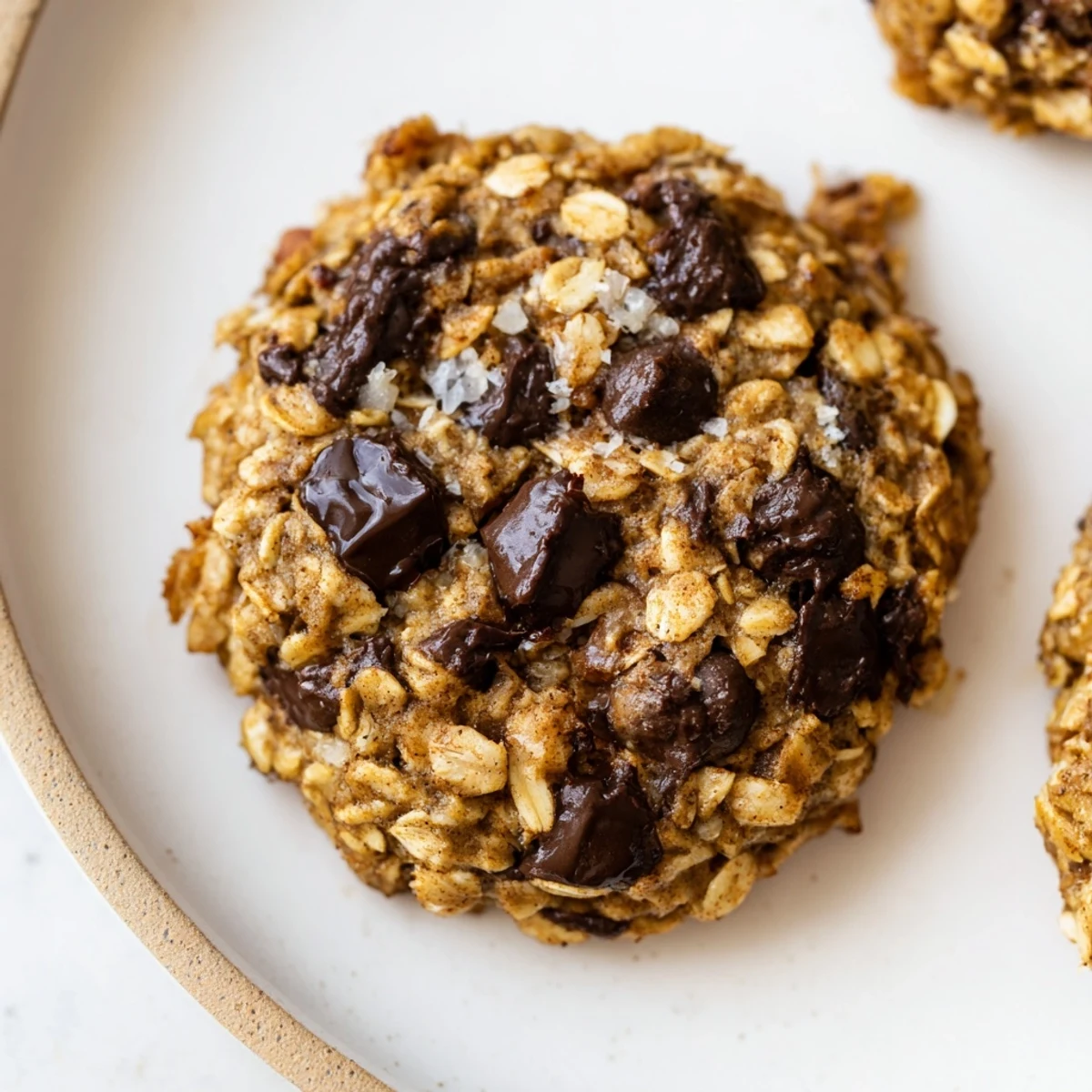 Healthy Banana Oat Cookies served with warm tea, fragrant cinnamon aroma