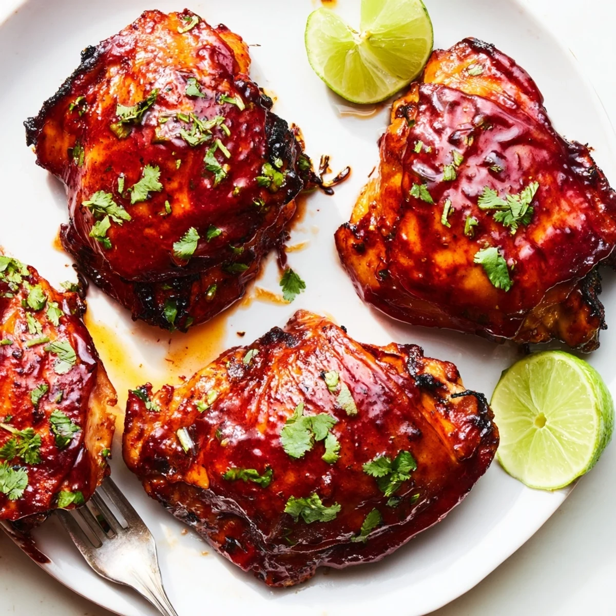 Chipotle Honey Chicken Thighs With Smoked Gouda glazed, golden skin and molten cheese