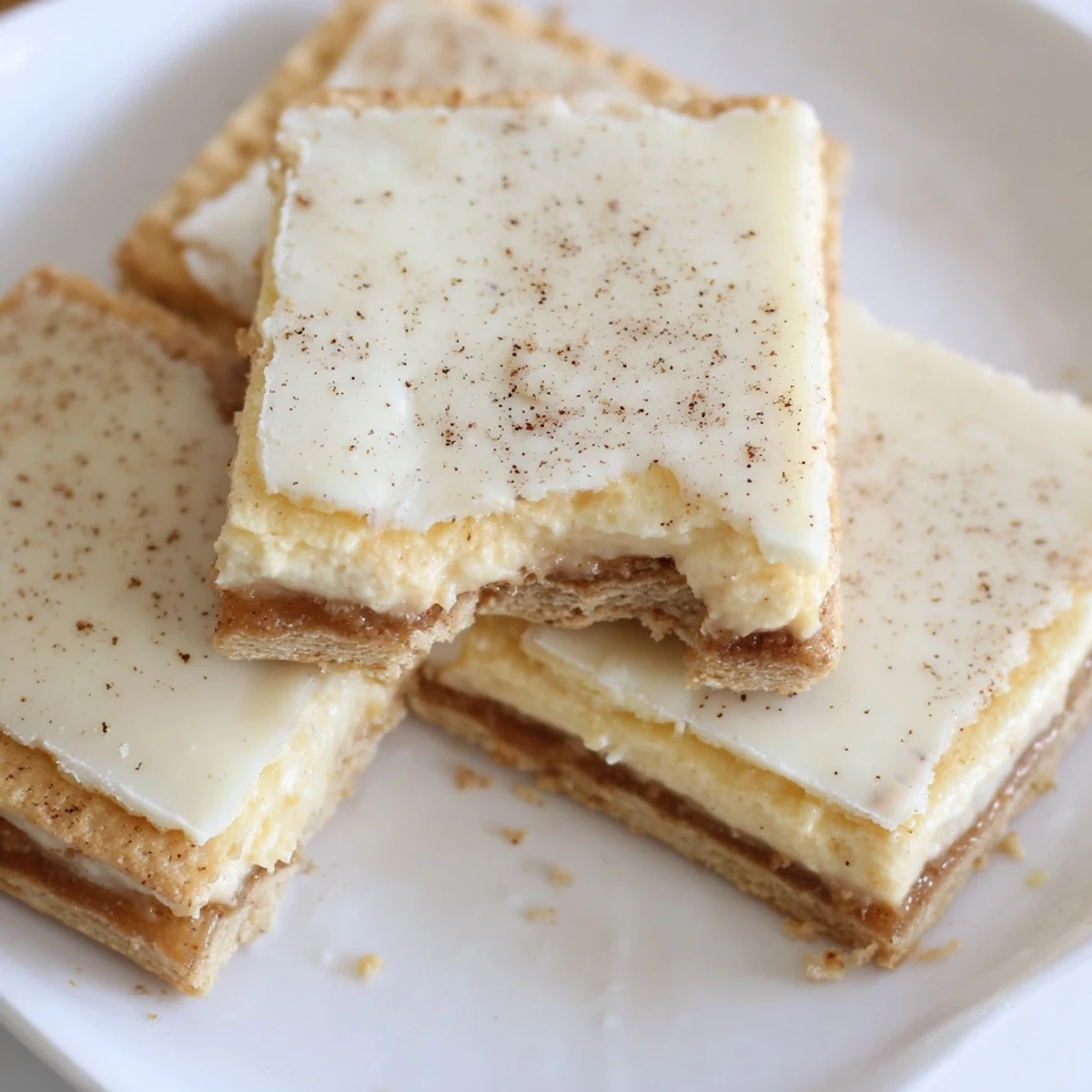 Golden Churro Saltine White Toffee squares dusted with cinnamon sugar on a rustic baking sheet