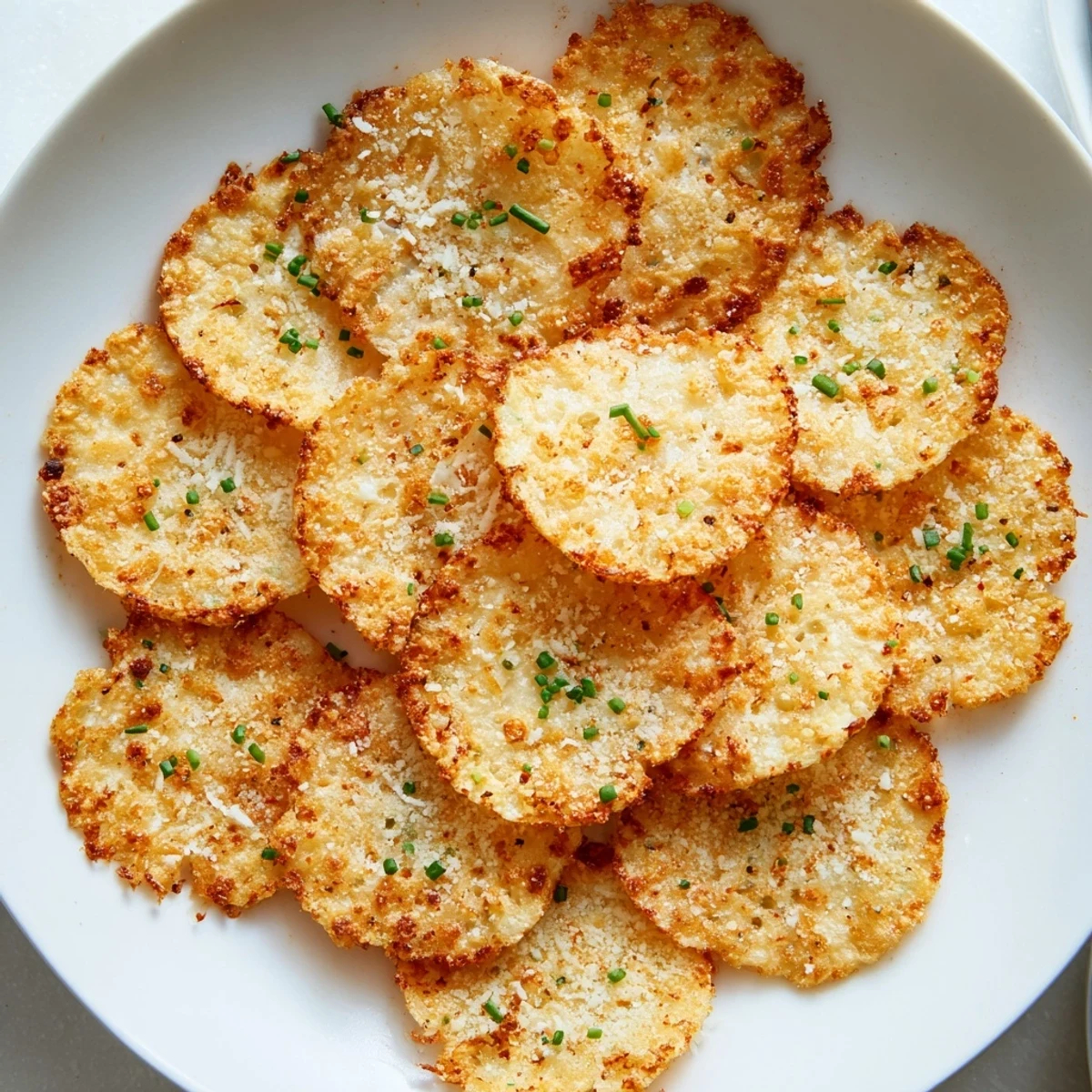Crunchy baked cottage cheese chips with smoked paprika served alongside a fresh dip