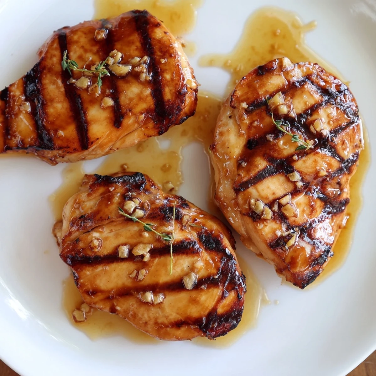 Golden Maple Dijon Grilled Chicken sliced open revealing juicy tender meat inside