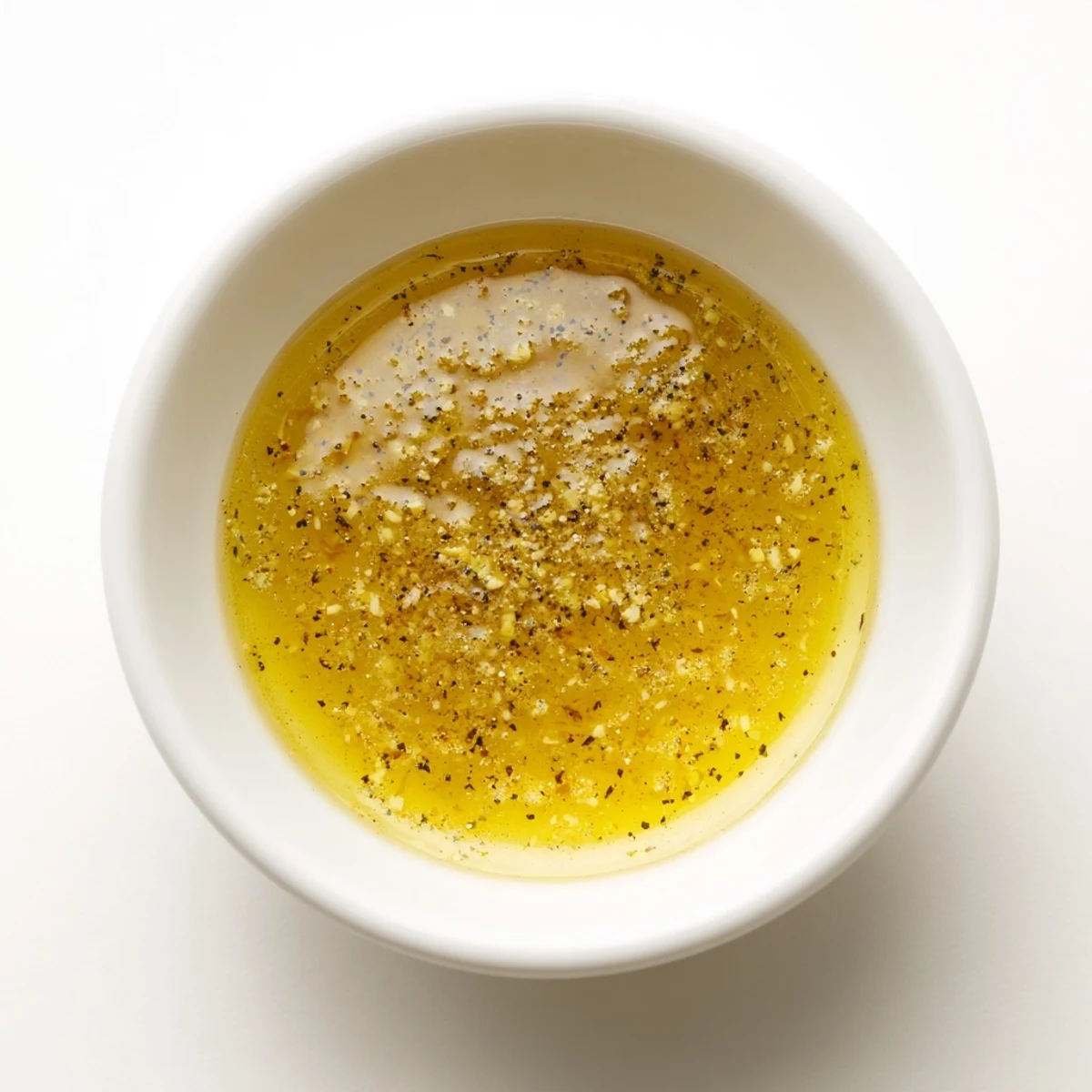 Creamy homemade Lemon Vinaigrette Dressing Recipe served in a clear glass jar  