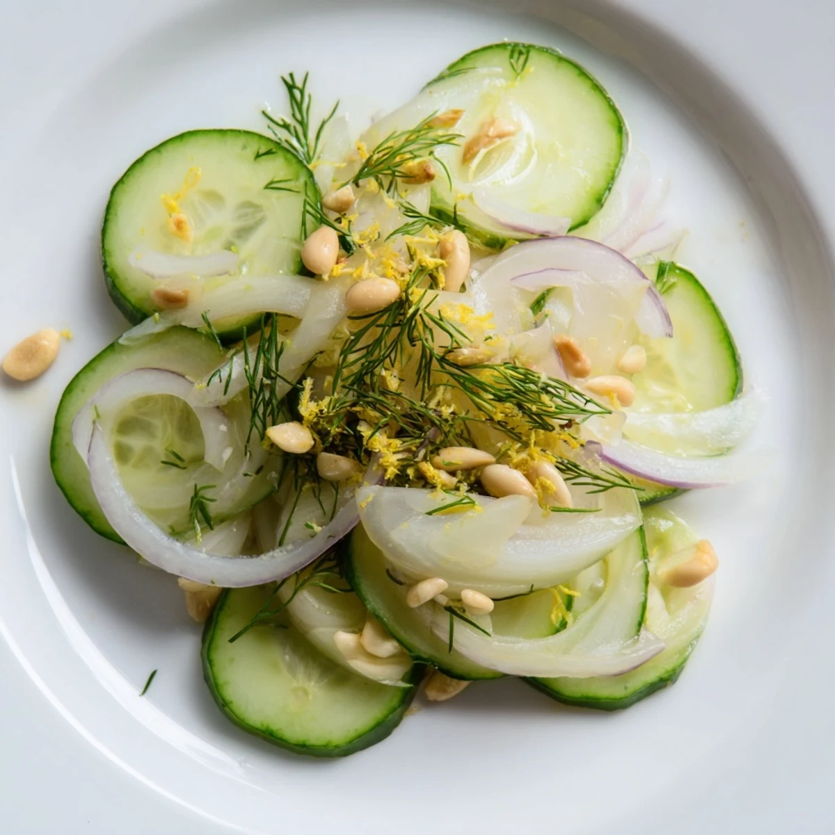 Vibrant Mediterranean fennel cucumber salad served as a light meal.